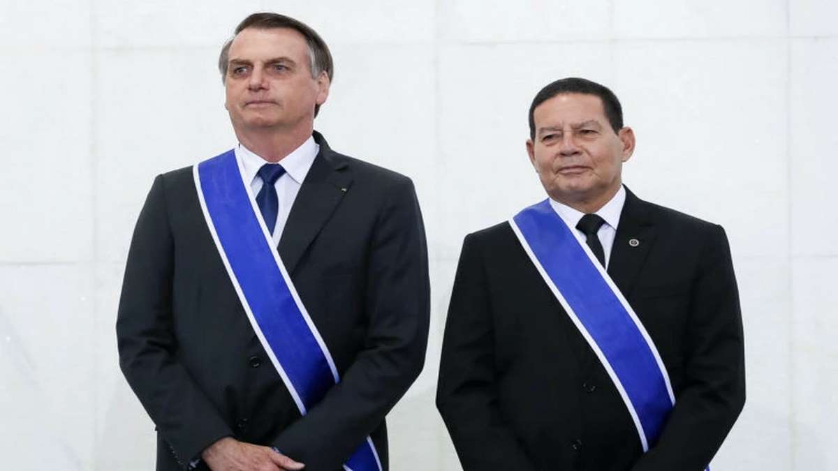 Presidente Jair Bolsonaro Ao Lado Do Vice Hamilton Mourão Foto, Presidência Da República,Marcos Corrêa