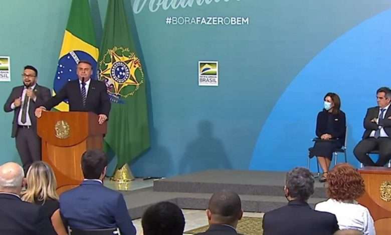Presidente Jair Bolsonaro Durante Discurso Foto, Reprodução,Twitter,TV Brasil