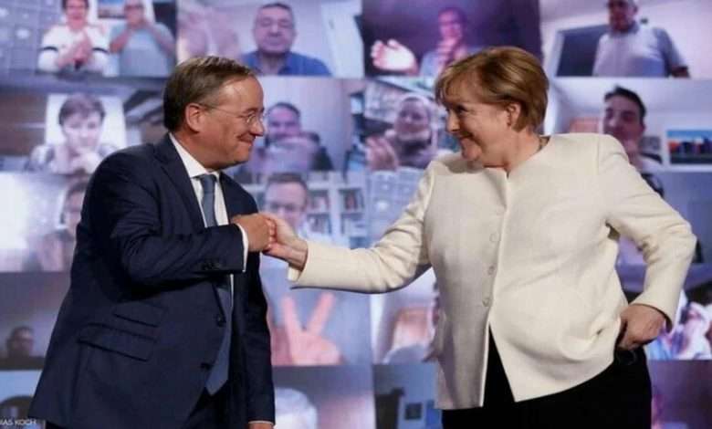 Candidato Conservador Armin Laschet E Chanceler Da Alemanha, Angela Merkel,Foto,Reprodução,Redes Sociais