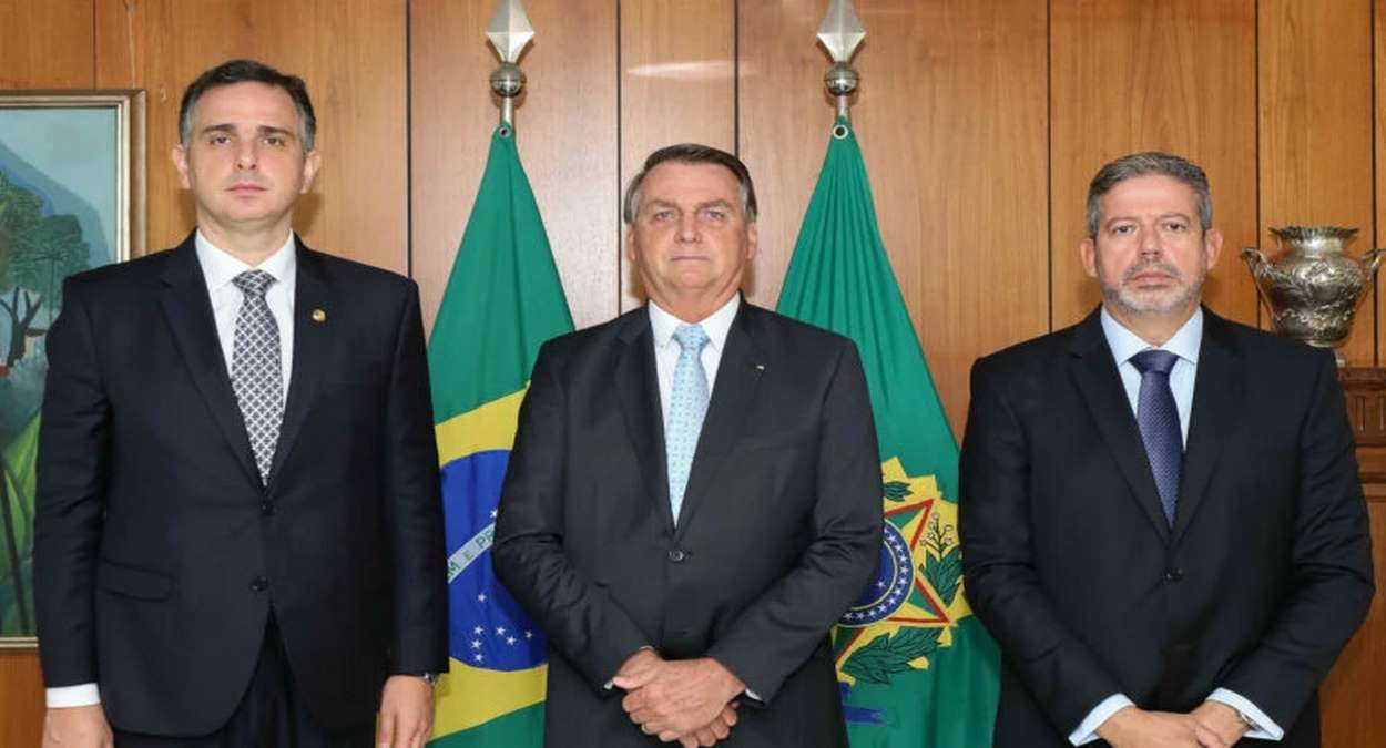 Presidente Jair Bolsonaro Ao Lado Dos Presidente Do Senado, Rodrigo Pacheco, E Da Câmara, Arthur Lira Foto, Marcos Corrêa,PR