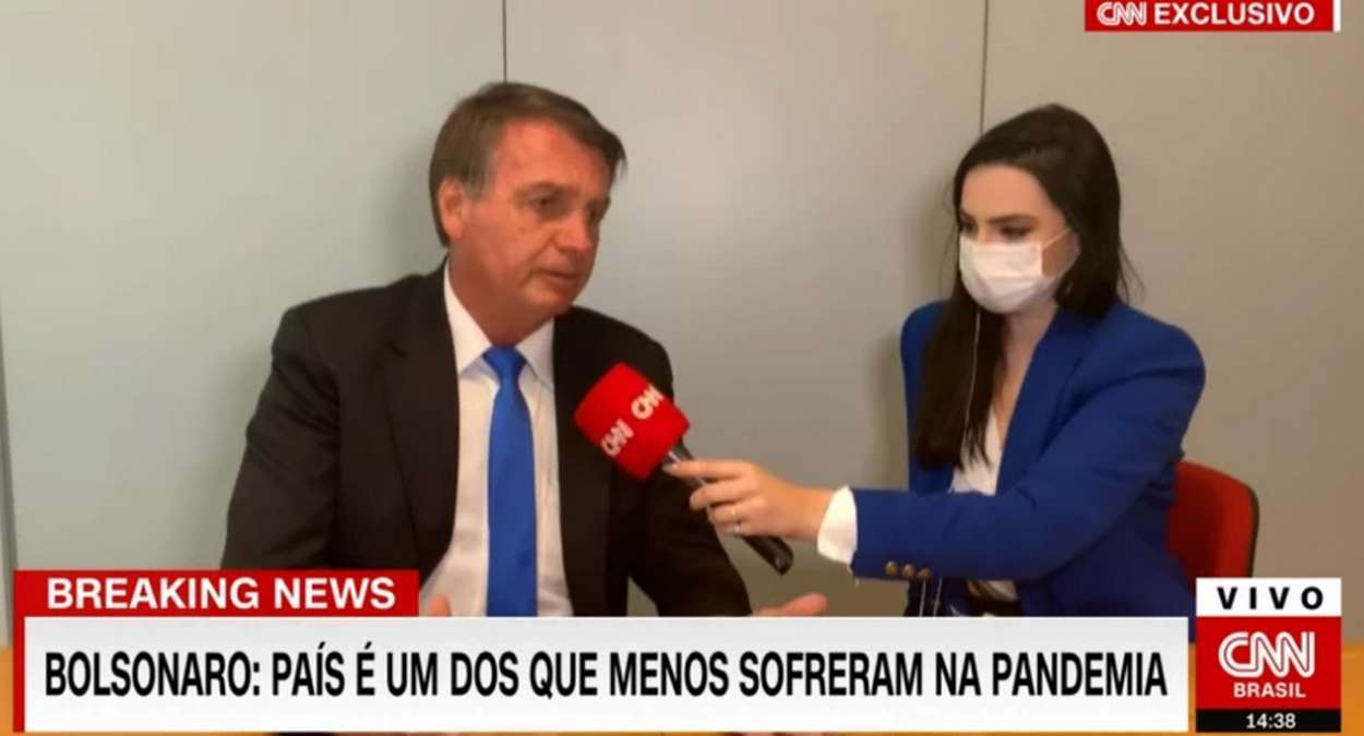 Presidente Jair Bolsonaro Em Entrevista Ao Canal CNN Brasil Foto, Reprodução,CNN Brasil