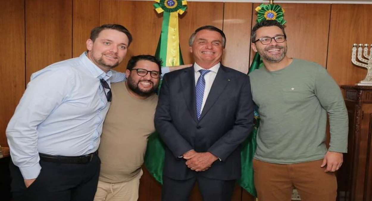 Presidente Jair Bolsonaro Recebeu Trio De Humoristas Foto, Reprodução,Instagram