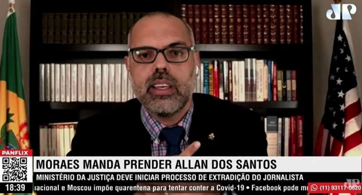 O Jornalista Allan Dos Santos Participou De Os Pingos Nos Is, Da Jovem Pan,Foto,Reprodução,YouTube