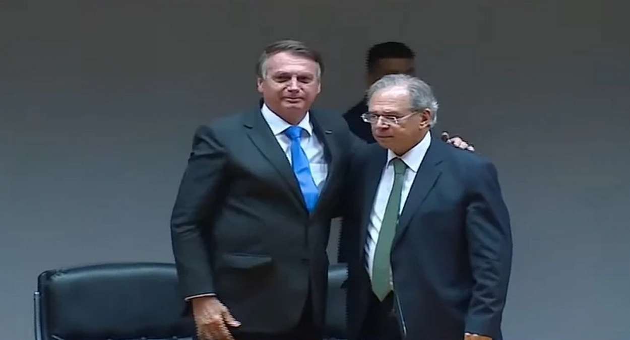 Presidente Jair Bolsonaro E Ministro Da Economia, Paulo Guedes, Foto,Reprodução,TV Brasil