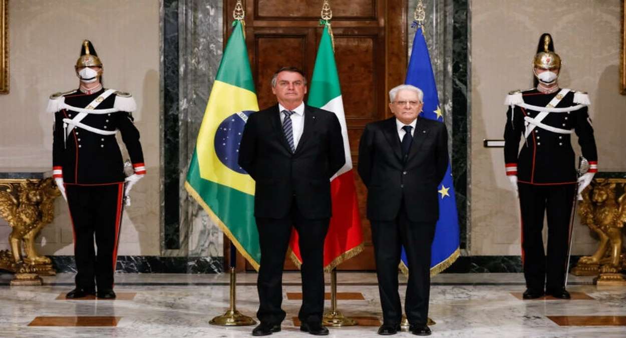 Presidente Jair Bolsonaro Encontrou O Presidente Da Itália, Sergio Mattarella Foto,Alan Santos,PR