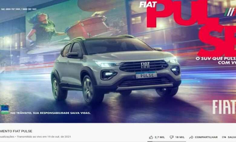 Lançamento Do Fiat Pulse Teve 18 Mil Deslikes Foto, Reprodução,Youtube Fiat