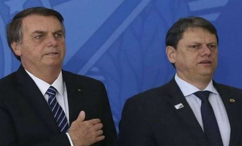 Presidente Jair Bolsonaro Ao Lado Do Ministro Da Infraestrutura, Tarcísio De Freitas Foto,Agência Brasil,José Cruz