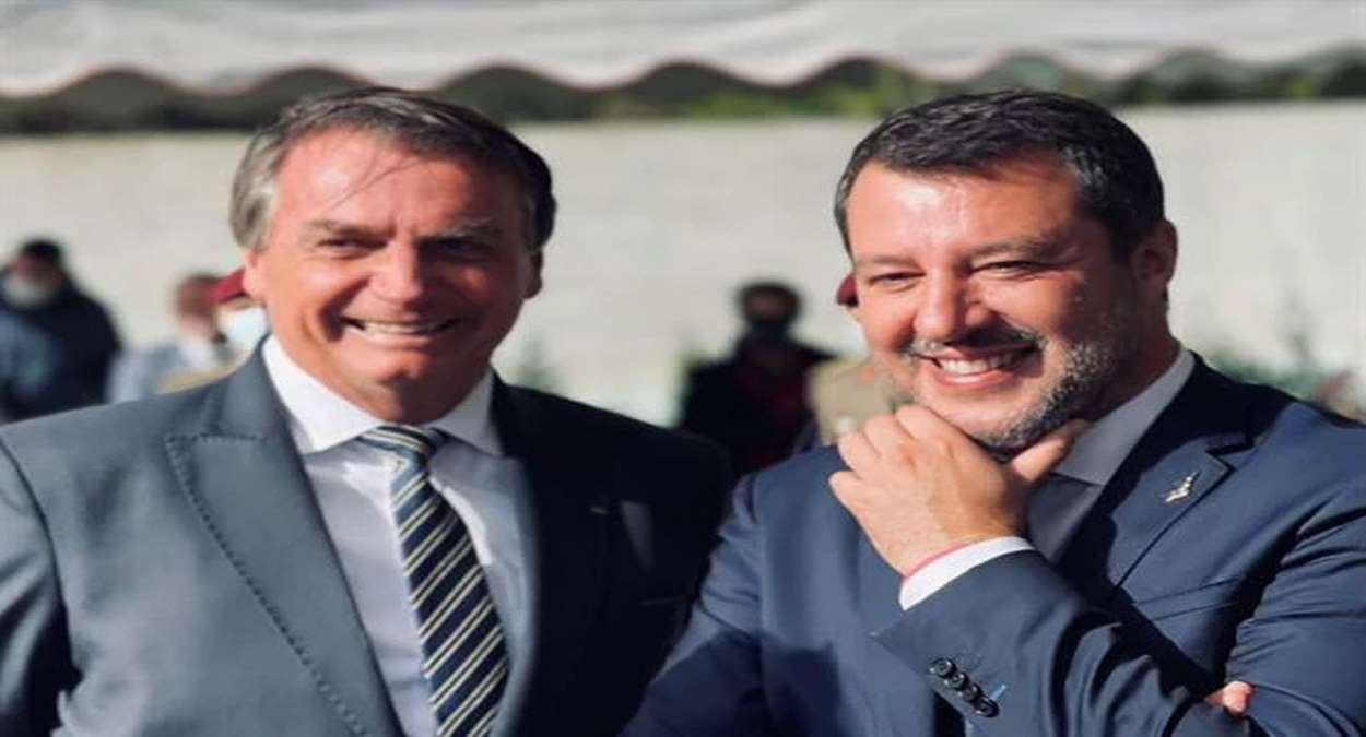 Presidente Jair Bolsonaro E O Senador Italiano Matteo Salvini Foto,EFE,EPA,Federico Scoppa