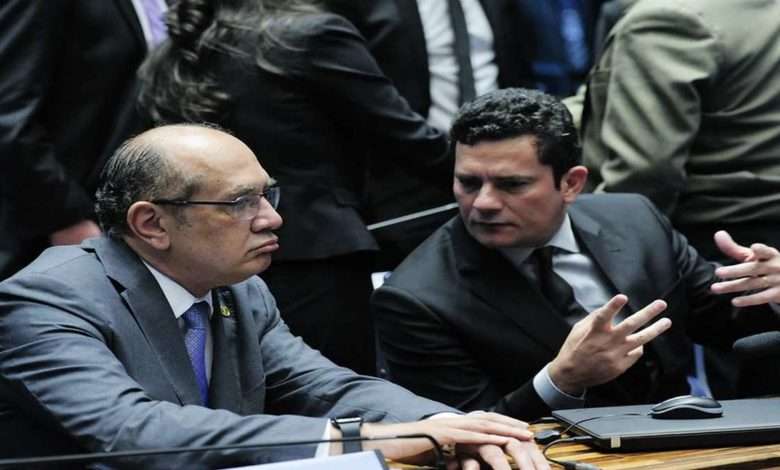 Ministro Gilmar Mendes E Ex Juiz Sergio Moro Foto,Agência Senado,Geraldo Magela