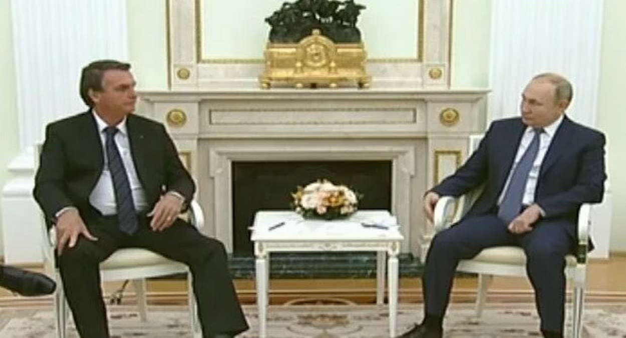 Bolsonaro Durante Encontro Com Vladimir Putin Foto, Reprodução,TV Brasil