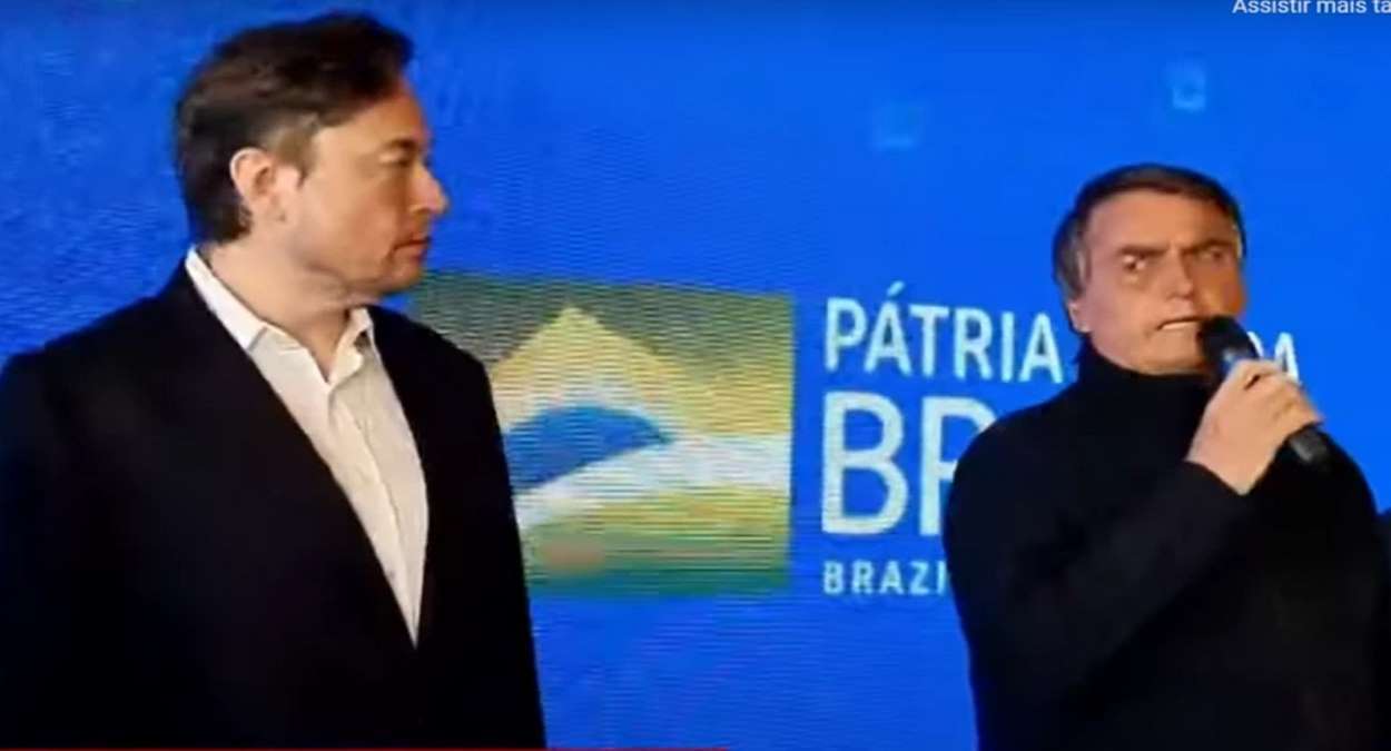Presidente Jair Bolsonaro E Elon Musk Foto, Reprodução,Print De Vídeo Publicado Nas Redes Sociais