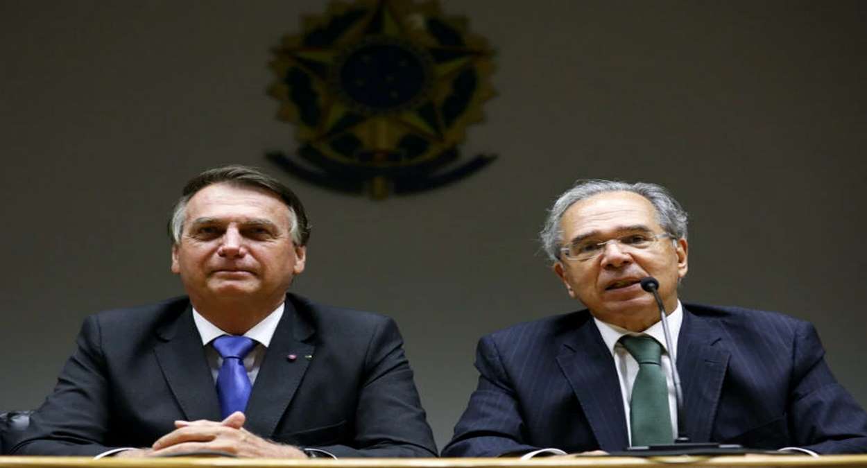 Presidente Jair Bolsonaro Ao Lado Do Ministro Da Economia, Paulo Guedes Foto,Clauber Cleber Caetano,PR