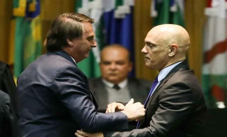 Presidente Jair Bolsonaro Cumprimenta O Ministro Alexandre De Moraes Foto,Wilton Junior,Estadão Conteúdo