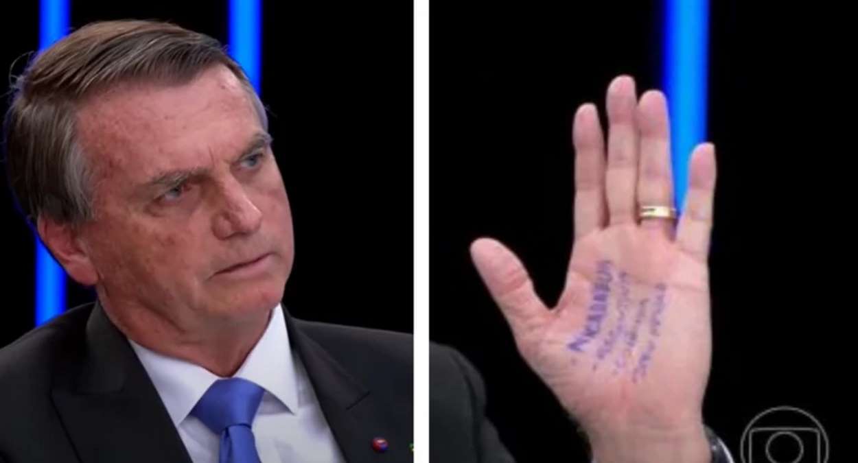 Bolsonaro Foi Munido De “cola” Ao Jornal Nacional Fotos, Reprodução,TV Globo