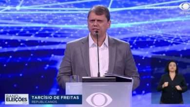 Tarcísio De Freitas Durante O Debate Eleitoral Foto, Reprodução,Print Da TV Band
