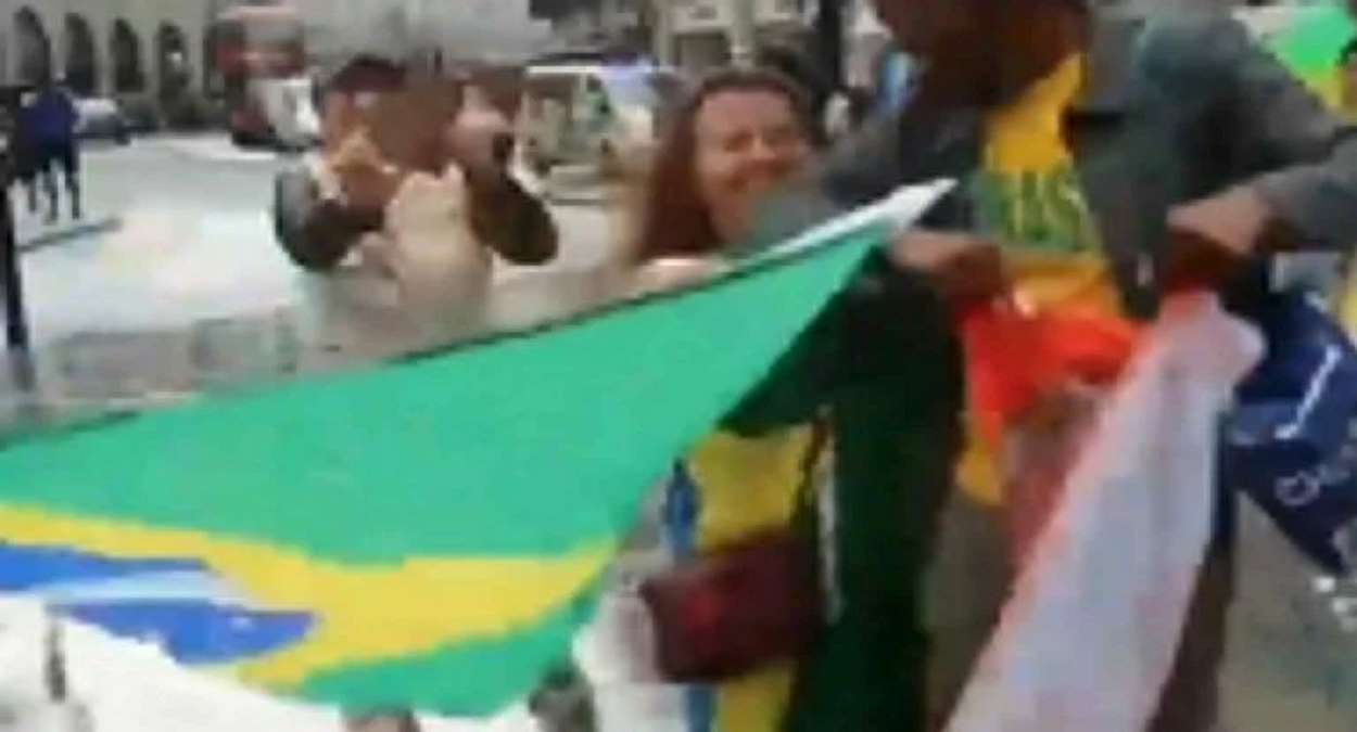 Apoiador De Lula Agrediu Uma Mulher Durante Ato Pró Bolsonaro, Em Londres, Durante As Comemorações Do 7 De Setembro. Foto, Divulgação,redes Sociais