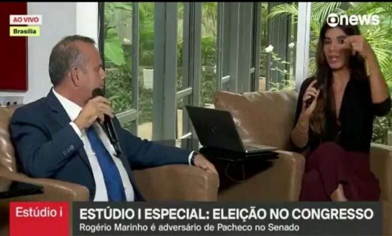 O Senador Rogério Marinho (à Esq.), Durante Uma Entrevista Na GloboNews, Com A Jornalista Andréia Sadi