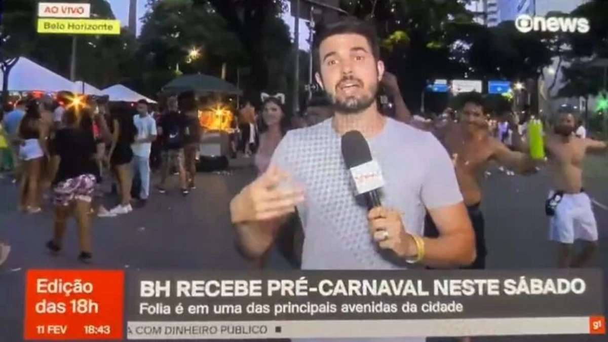 Repórter Da Globo News Durante Transmissão Ao Vivo De Belo Horizonte